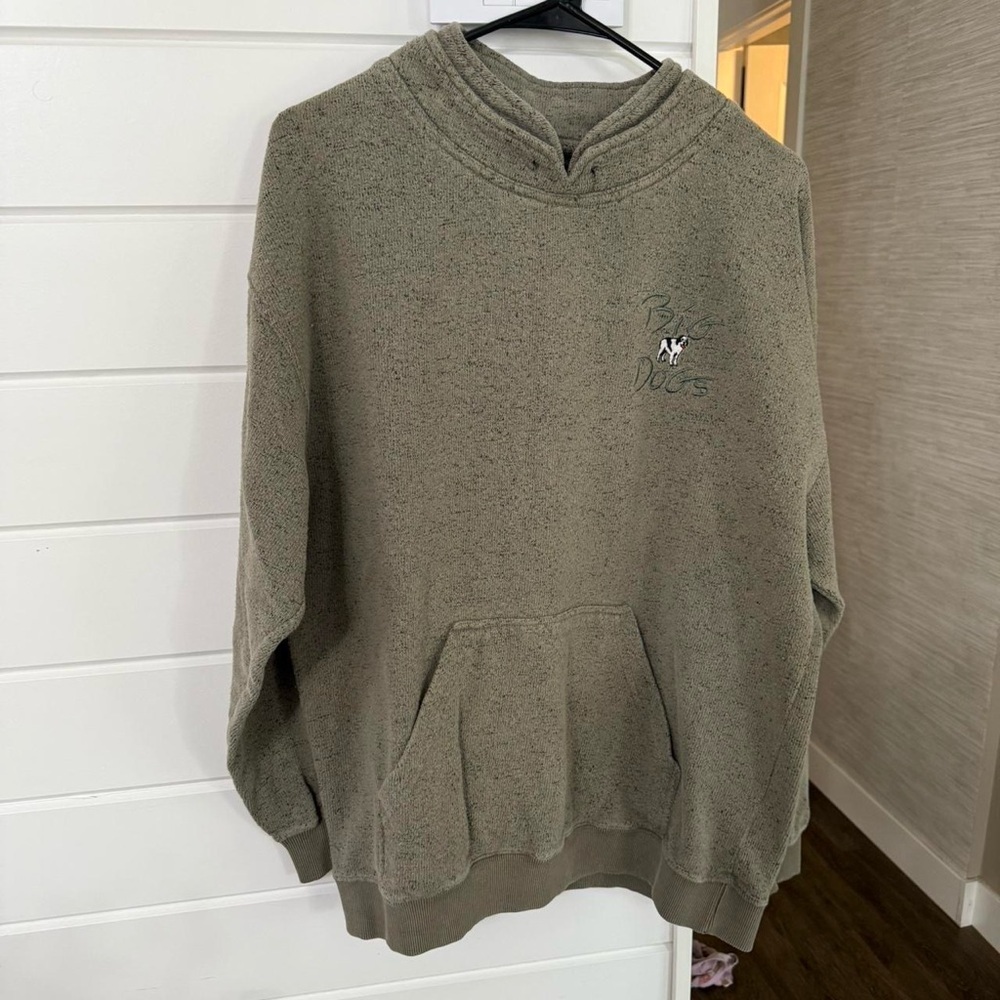 Big Dogs Olive Green Knit Vintage Y2K Collared Pullover Sweatshirt